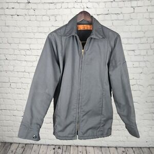 Vintage EUC Work Jacket USA Made Gray Zip Chore Coat Mens Small S